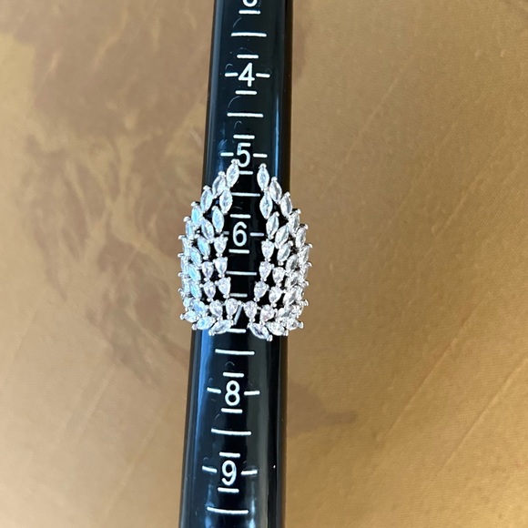 Angel Wings Ring in Silver Tone with Cubic Zirconia, Size 7 - Picture 11 of 11